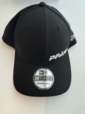 New Era 39Thirty - Black Cap with motorsports Pfaff embroidery.